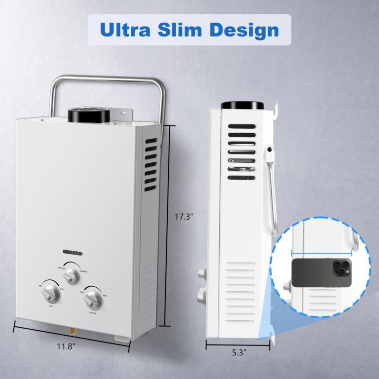 Outdoor Propane Tankless Water Heater - 6L 1.58 GPM Portable Gas Water Heater with Handle & Overheating Protection, Instant Hot Water for RV Cabin Camping Boat Barn - Image 8