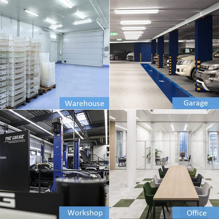 SHOPLED 8FT LED Shop Light, 90W 11700LM 6000K Cool White, Super Bright 300° D-Shape, Linkable T8 Tube Light Fixtures, 4 Pack 8 Foot LED Lights for Garage, Warehouse, Workshop - Image 5