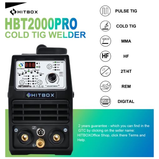 HITBOX Cold TIG Welder with Pulse, 110V/220V 200Amp DC Professional Aluminum Welding Machine Featuring Stick/MMA/IGBT, Exquisite All-Round Arc Welder, Offering You Excellent Cost Performance(HBT2000P) - Image 5