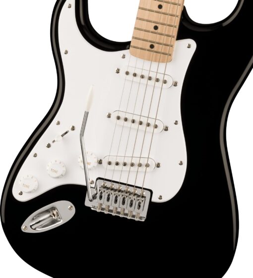 Squier Sonic Stratocaster Electric Guitar, with 2-Year Warranty, Black, Maple Fingerboard, White Pickguard, Left-Handed - Image 6