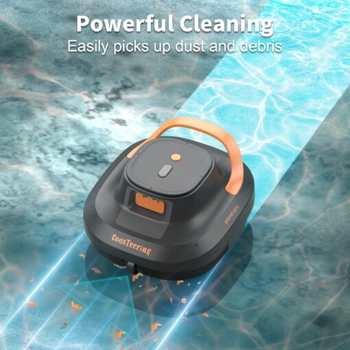 CoasTeering Cordless Robotic Pool Vacuum Cleaner, Robot Pool Vacuum for Above Ground Pools, with 120 Mins Runtime, Dual Brushless Motors, Ideal for Swimming Pools up to 1292 Sq.Ft - Image 8