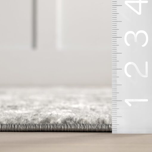 nuLOOM Deedra Modern Abstract Area Rug - 10 Round Area Rug Modern/Contemporary Grey/Ivory Rugs for Living Room Bedroom Dining Room Kitchen - Image 2