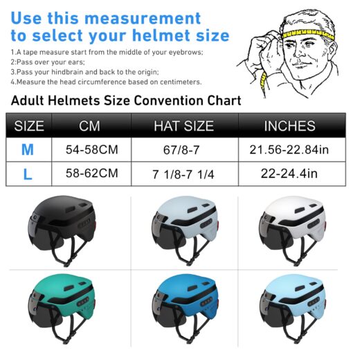 KRACESS KRS-S1 Bike Helmets for Men Smart Helmets for Adults with 1080P 60 fps Sports Camera Dual Antenna Bluetooth Womens Bike Helmet (L-22-24.4in, Matte Black) - Image 2