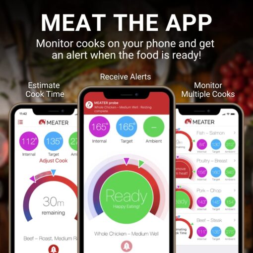 MEATER Block & BBQ Mitts Bundle | Premium WiFi Smart Meat Thermometer with Heat Resistant Gloves | Bluetooth to WiFi Range Extension | for The Grill, BBQ, Smoker, Rotisserie, Oven - Image 2