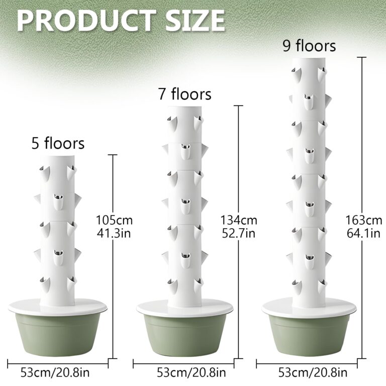 vhdurike 20/28/36 Pots Hydroponic Tower, Aeroponic Tower Garden System with Tank, Hydroponics Growing System Kit for Home Indoor Gardening System,9 Layers - Image 7