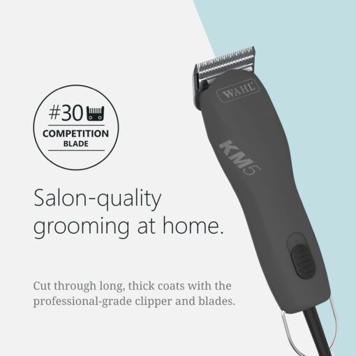 Wahl Pro Animal Curly Coat - KM 2-Speed Pro Clipper - Cat & Dog Grooming Clipper for Pet Care - Includes 2 Stainless Steel Guide Combs - Gunmetal - Image 3