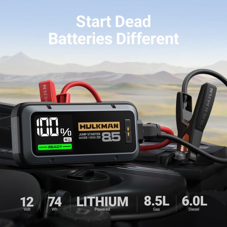 Hulkman Alpha85S,Space Gray, 2000A 74Wh Smart Jump Starter with -40℉ Start Tech, 12V Portable Car Battery Booster, 3.3" LED Display, USB-C Power Pack, Jumper Cables for up to 8.5L Gas/6.0L Diesel - Image 9