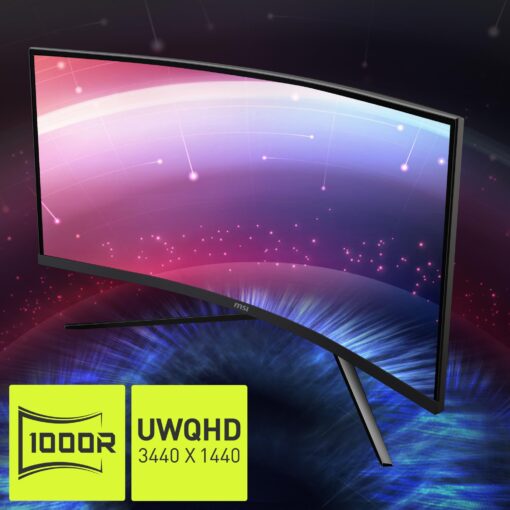 MSI MAG345CQR, 34-inch UWQHD 3440 x 1440 Computer Monitor, 180Hz, HDMI, 1ms, Black - Image 7