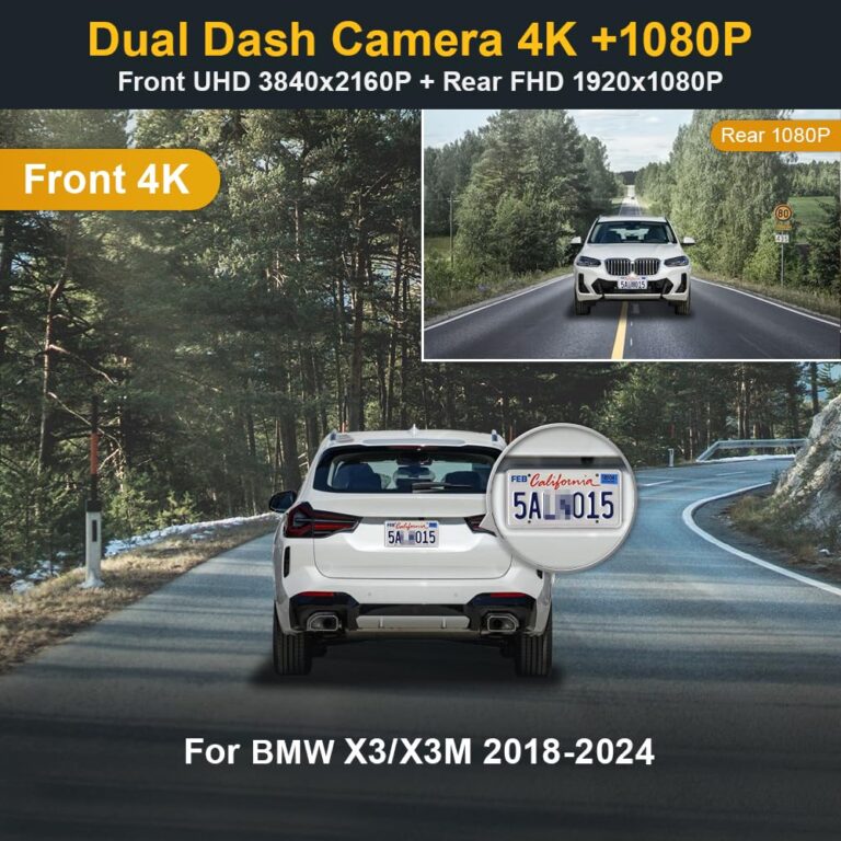 Fitcamx Front 4K+Rear 1080P Dash Cam Adapts for BMW X3 X3 2018-2024 M M40i Sdrive Xdrive30i 30e G01 (HD2-6153), OEM Look, Dual HD Video, WiFi & APP, Loop Recording, G-Sensor, Easy to Set, 128GB Card - Image 7