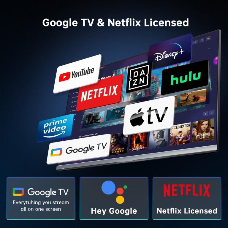 KTC 32 Inch 4K Smart Monitor, Google TV System UHD (3840x 2160) Smart TV with Speakers, Netflix Licensed, Type-C 65W PD, WirelessDisplay, HDR, Bluetooth, Hey Google Voice Remot, VESA Support, A32Q8 - Image 8