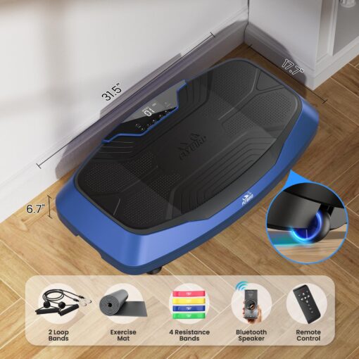 FLYBIRD 4D Vibration Plate 500 LBS Capacity, Oscillation, Linear, Pulsation Vibration Plate Exercise Machine, Triple Motors Vibration Plate for Lymphatic Drainage & Bone Density Building-Blue - Image 2
