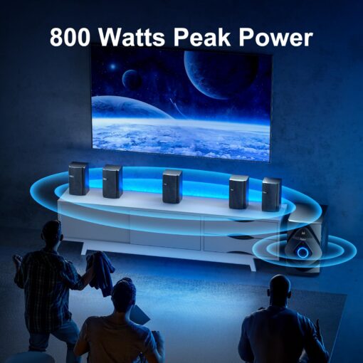 Bobtot 5.1 Surround Sound System, Wireless Rear Satellite Speakers with 800W 6.5inch Subwoofer Home Theater System with HDMI Optical Bluetooth ARC Input - Image 7