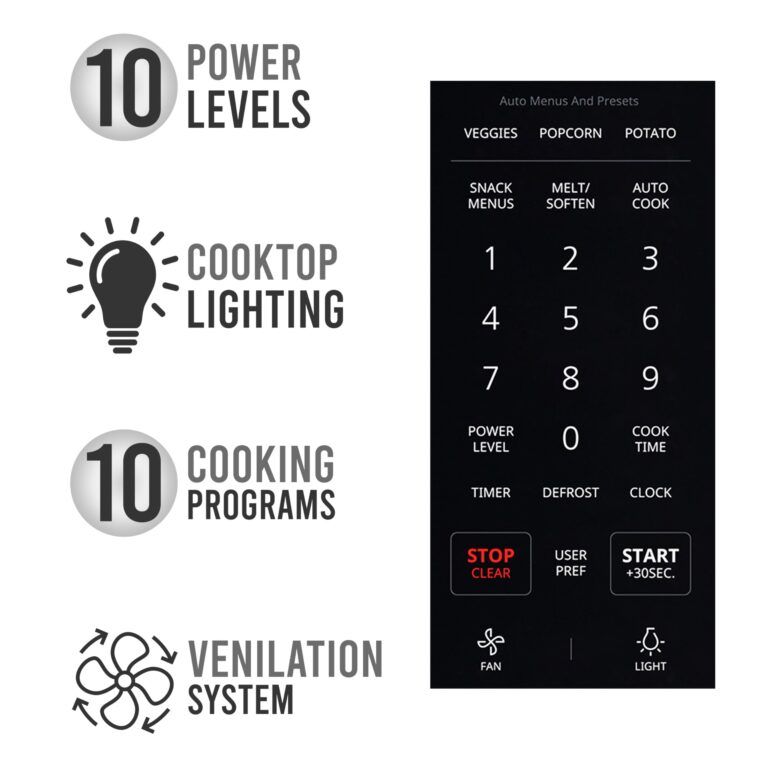 Farberware Over-the-Range Microwave Oven, 1.2 Cu. Ft. - 1000W - Auto Reheat, Multi-Stage Cooking, Melt/Soften Feature, Child Safety Lock, LED Display - Space Efficient & Powerful - Stainless Steel - Image 2