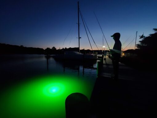 Green Blob Outdoors High Power 15000 Lumens New Fishing Underwater Light 12V with extra long 50ft Cord QD Alligator Clips & Cigarette Lighter Adapters included LED Fish Attractor, Made in Texas (50ft) - Image 8