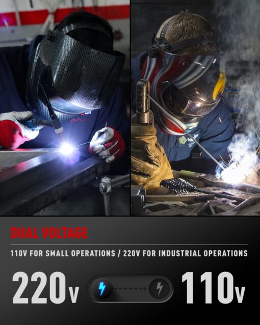 ANDELI MIG Welder, 200Apm 110V/220V Dual Voltage GAS MIG/FLUX MIG/Lift Tig/Stick 4-In-1 Multiprocess MIG Welder, Gas Gasless MIG Welding Machine MIG-270 LED - Image 4