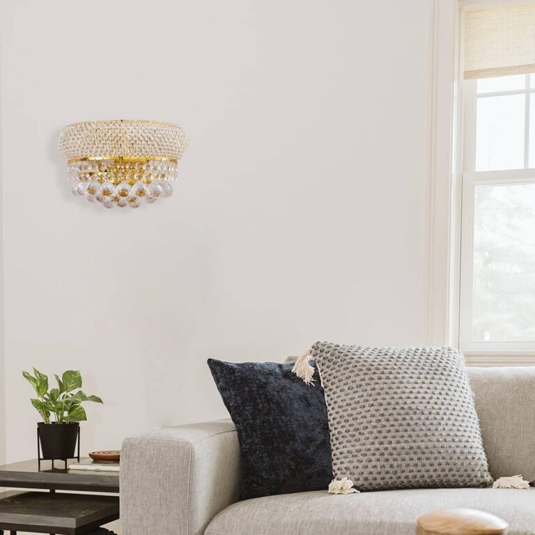 BEIRIO 2-Lights Golden Finish Classic Empire Style K9 Crystal Ball Wall Sconce Light for Living Room Foyer Dining Room Hallway Bedroom (12×6 inch) New Packaging Easy to Install - Image 2