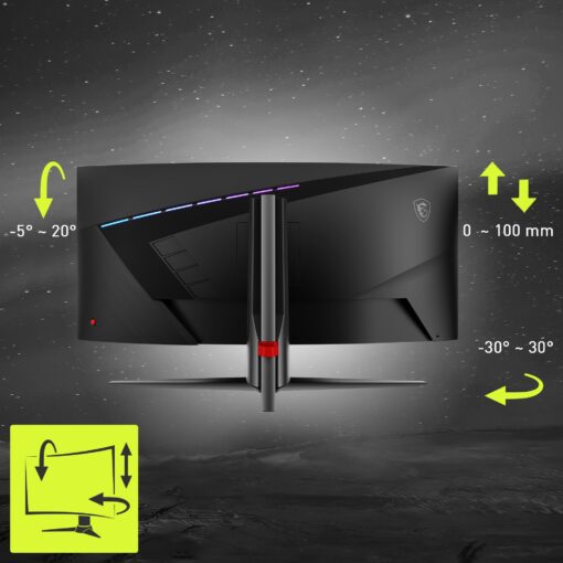 MSI MAG345CQR, 34-inch UWQHD 3440 x 1440 Computer Monitor, 180Hz, HDMI, 1ms, Black - Image 3