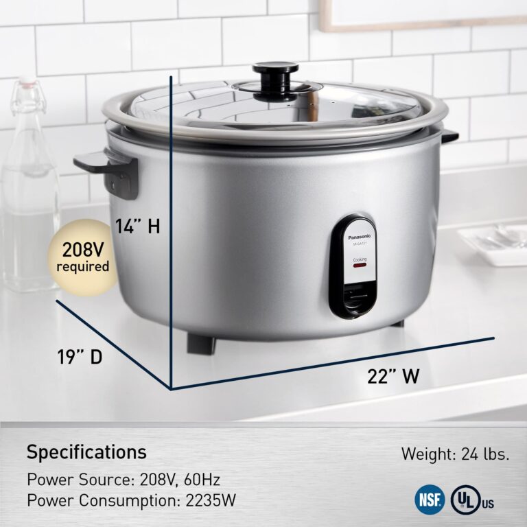 Panasonic Commercial Rice Cooker, 208V Extra-Large Capacity 80-Cup (Cooked), 40-Cup (Uncooked) with One-Touch Operation - SR-GA721L - Silver - Image 3
