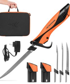 KastKing Speed Demon Pro Lithium-ion Electric Fillet Knife - Cordless Rechargeable Fishing Knife with 4 Blades, High Torque Motor with Extended Battery Life, Ergonomic Handle and Custom Carry Case