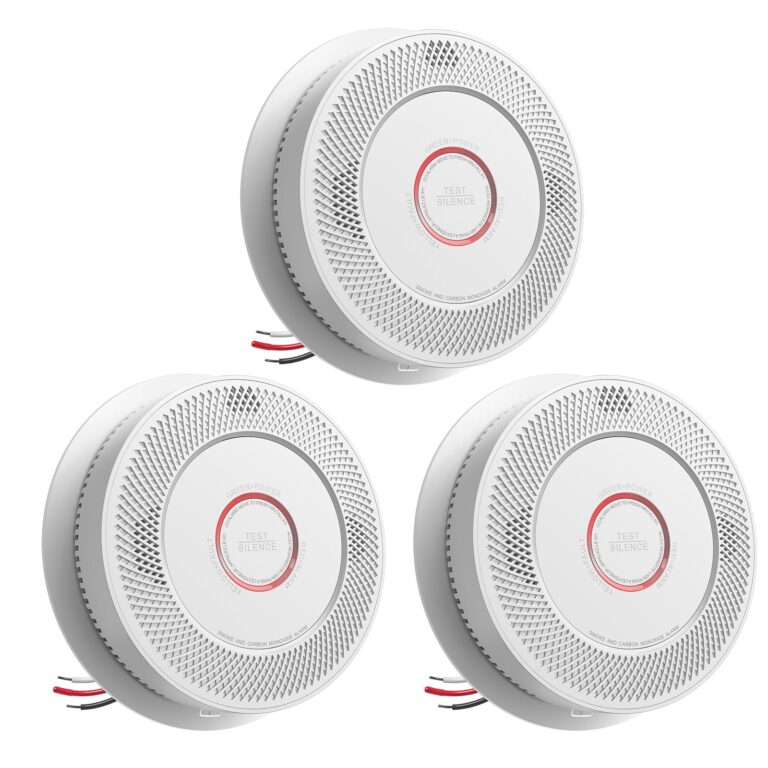 SITERWELL Hardwired Interconnected Smoke and Carbon Monoxide Detector, 10 Year Product Life Alarm Smoke Carbon Monoxide Detector with 2 AA Batteries Back Up, Smoke and CO Detector Voice Alert,3 Pack