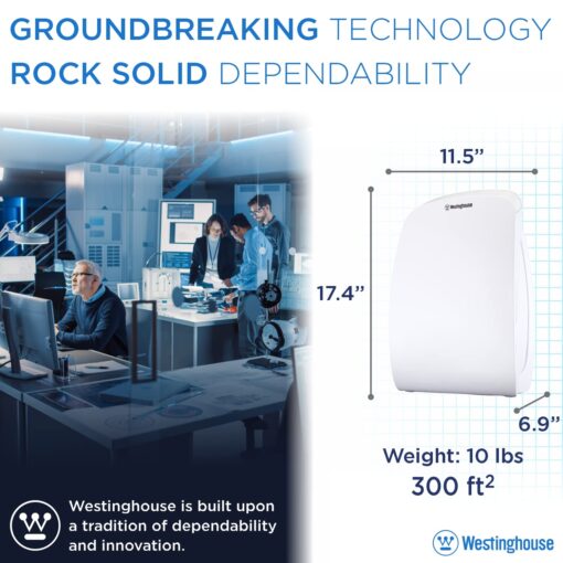 Westinghouse 1701 True HEPA Air Purifier - Medical-Grade NCCO Technology Air Purifiers for Home, Removes Allergens, Pet Dander, Smoke, Odors, Air Purifier 300 sq ft. - Image 4