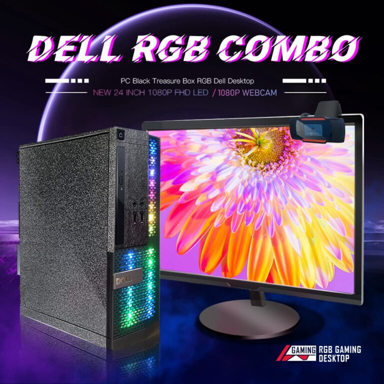 Customized PC Black Treasure Box RGB Dell Desktop Quad Core I5 up to 3.6G, 16G, 512G SSD, WiFi, Bluetooth 4, RGB Gaming Keyboard & Mouse, DVD, New 24" 1080 FHD LED, RGB Sound Bar, Win 10 Pro(Renewed) - Image 5
