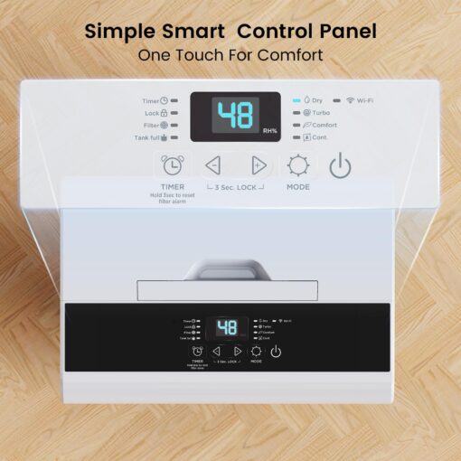 Dehumidifier For Basement with Energy Star Certified, Dehumidifiers with WiFi For Medium to Large Rooms,White - Image 3