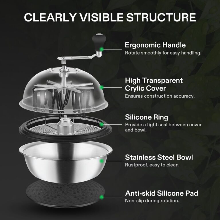 VIVOSUN 19 inch Bud Leaf Bowl Trimmer with Clear Visibility Dome, Sharp Stainless Steel Blades for Spin Cut, Solid Metal Gear Box, and Hand Pruner (Upgraded Version) - Image 7