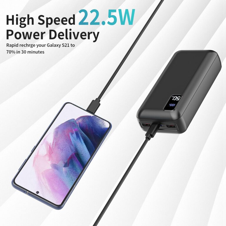 POIYTL Power Bank 50000mAh 22.5W Fast Charging Portable Charger USB-C Quick Charge with 3 Outputs & 2 Inputs LED Display Huge Capacity External Battery Pack for Most Electronic Devices on The Market - Image 6