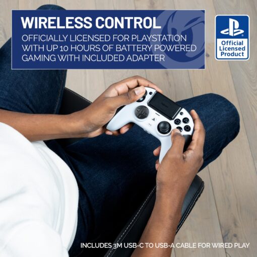 NACON Revolution 5 Pro Officially Licensed PlayStation Wireless Gaming Controller for PS5 / PS4 / PC - Hall Effect, Trigger Stops, Mappable Buttons, Bluetooth Audio - Black/White - Image 9