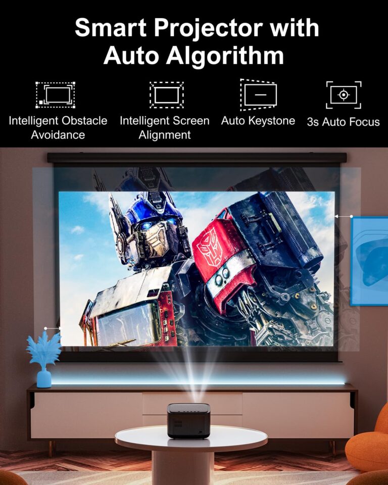 ULTIMEA Projector with WiFi 6 and Bluetooth 5.3, Projector 4K Decoding with Dolby Audio, 700 ANSI Netflix-Certified Smart Projector, Native 1080P, Auto Screen Adaptation & Object Avoidance, Apollo P50 - Image 7