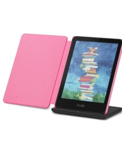 Introducing Amazon Kindle Colorsoft Signature Edition Essentials Bundle including Kindle Colorsoft Signature Edition (32GB)- Black, Plant-Based Leather Cover-Raspberry and Wireless Charging Dock