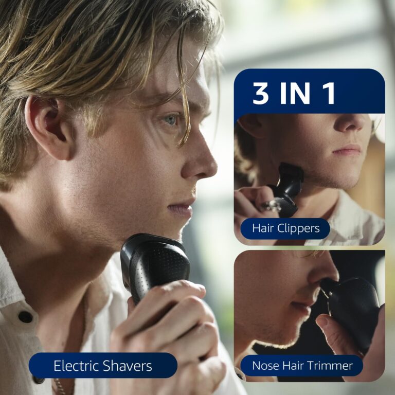 rategist Cordless Electric Razor for Men: 3-in-1 Shaver for Beard/Nose/Sideburns - IPX7 Waterproof Travel Kit - Turbo Speed & Precision Blades - Image 6