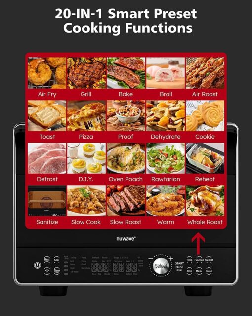 Nuwave TODD ENGLISH iQ360 Digital Smart Oven, 20-in-1 Convection Infrared Grill Griddle Combo, 34-Qt Mega Capacity, 1800 Watts, Adjustable Triple Surround Heat Zones, Smart Thermometer, WIFI Enabled - Image 8