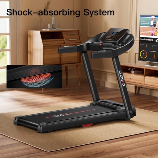 CURSOR FITNESS Home Folding Treadmill with Pulse Sensor, 2.5 HP Quiet Brushless, 7.5 MPH, 265 LBS Capacity - Image 5