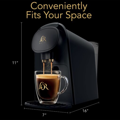 L'OR Barista System Coffee and Espresso Machine Combo by Philips, Premium Champagne Metallic Accents, Matte Black - Image 5