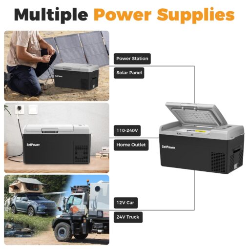 Setpower FC20 12V Refrigerator 21Quart Car Refrigerator Portable Car Fridge With Road Trip Kit,Portable Freezer Electric Coolers for Vehicles ac/dc,12 Volt Car Cooler for Van,Truck,RV,SUV,Truck,RV - Image 4