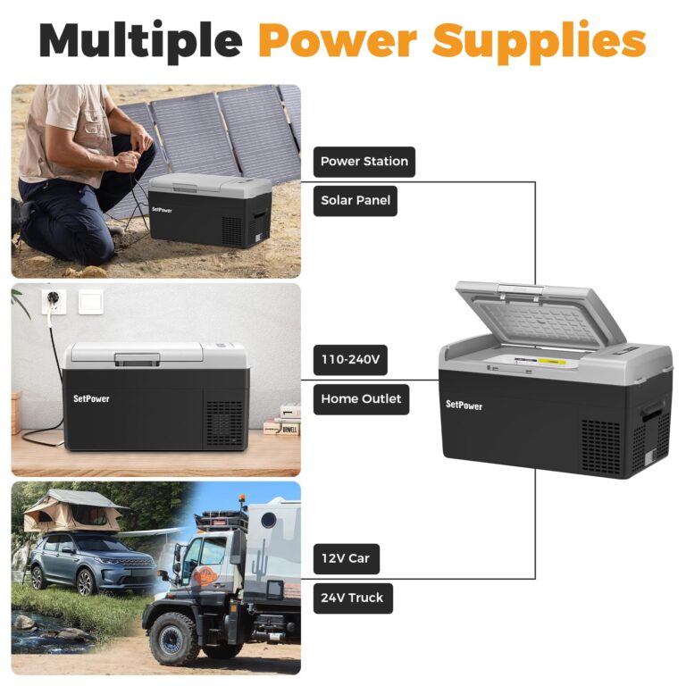 Setpower FC20 12V Refrigerator 21Quart Car Refrigerator Portable Car Fridge With Road Trip Kit,Portable Freezer Electric Coolers for Vehicles ac/dc,12 Volt Car Cooler for Van,Truck,RV,SUV,Truck,RV - Image 4