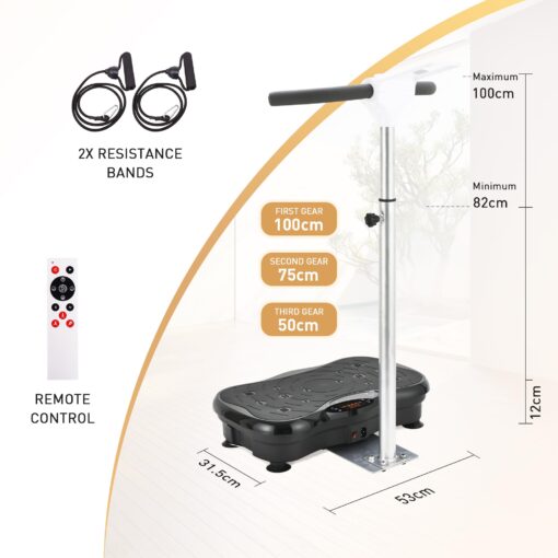 EILISON FIRMHOLD Handle Vibration Plate Exercise Machine for Lymphatic Drainage- Full Body Workout Vibration Platform for Weight Loss, 350lbs Vibration Plate for Beginners & Recovery (Handle Black) - Image 8
