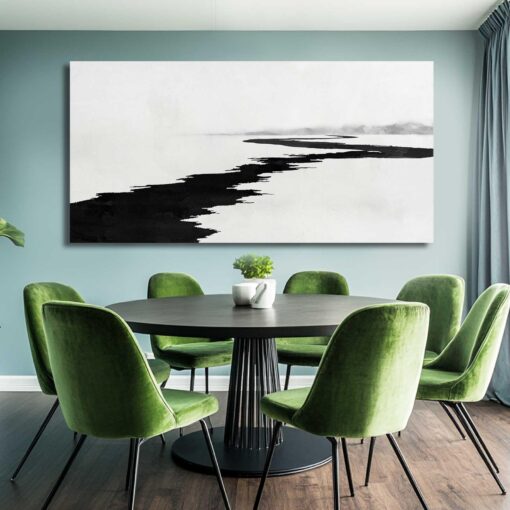 Simple Decorative Pictures Modern Home Decor 29"x58" Abstract Wall Art for Living Room Kitchen Artwork Black Photo Prints - Image 5