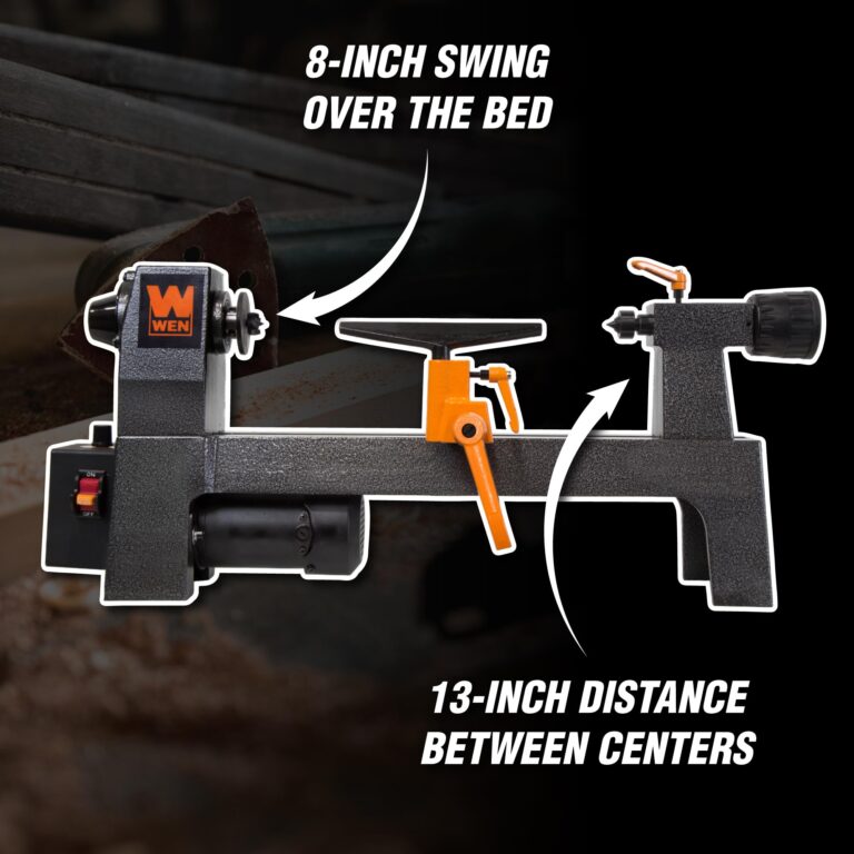 WEN Mini Benchtop Wood Lathe, 8-Inch by 13-Inch with Variable Speed (LA3421) - Image 7