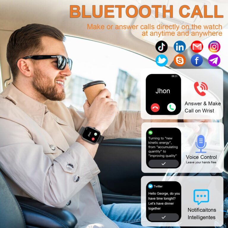 Smart Watch(Answer/Make Calls), 1.91" Smartwatches for Men Women, Fitness Tracker with 110+ Sport Modes, IP68 Waterproof, Heart Rate/Sleep/Spo2 Monitor, Pedometer, Activity Tracker for Android iOS - Image 6