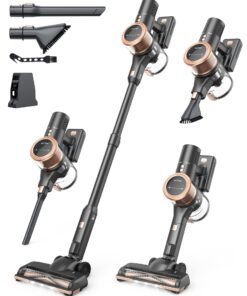 MIUZZY 48kPA Cordless Vacuum Cleaner, 190AW Powerful Suction, Max 60min Runtime, 4000mAh Large Battery, Anti Hair Wrap Stick Vacuum, Vacuum Cleaners for Home, Pet Hair, Hard Floors and Carpets, Cars