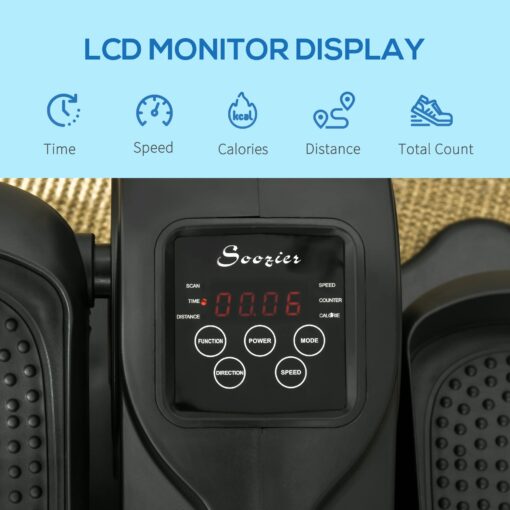 Soozier Under Desk Elliptical Exercise Machine, Powered Ellipse Leg Exerciser, Mini Rehabilitation Bike with Adjustable Speed, Remote & LCD Display for Home & Office - Image 7