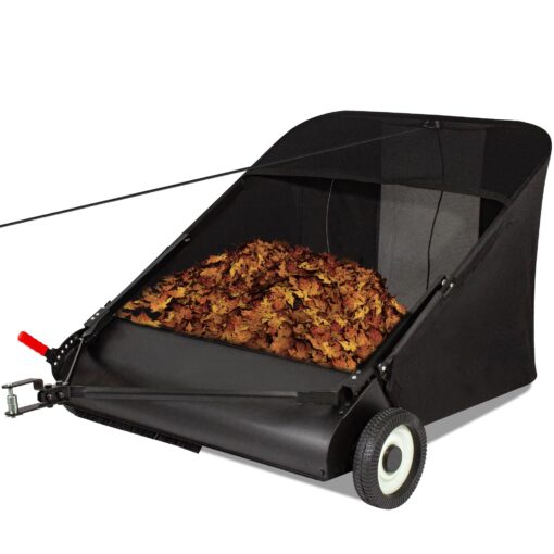 Suchtale Upgrade 42-inch Tow Lawn Sweeper for Leaves & Grass,21cu.Ft. Leaf Collector with Large Capacity,Adjustable Sweeping Height for Yard,Lawn,Farm,Sidewalk,Yard Sweeper,4 Spinning Brushes - Image 2