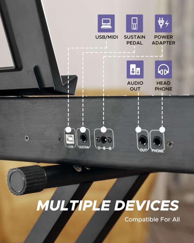Starfavor 88 Key Full Size Digital Piano, Electric Keyboard Set with Semi-Weighted Keys, Smart Voice Sampling, Recording/MIDI/USB, Dual 20W Speakers, Sustain Pedal, Power Supply, Stand - Image 4
