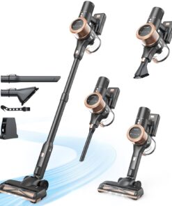 MIUZZY Cordless Vacuum Cleaner, 48kPA/190AW Powerful Suction, Max 60min Runtime, 4000mAh Large Battery, Anti Hair Wrap Stick Vacuum, Vacuum Cleaners for Home, Pet Hair, Hard Floors and Carpets, Cars
