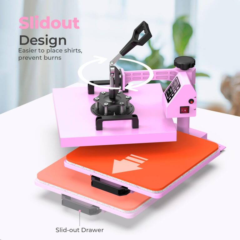 Pro 15x15 Heat Press with 30 OZ Tumbler Attachment, 8in1 Combo Tumbler Heat Press for T-Shirts, Tumblers Glass Cans Mugs Hats, and Plates (Pink) - Image 7