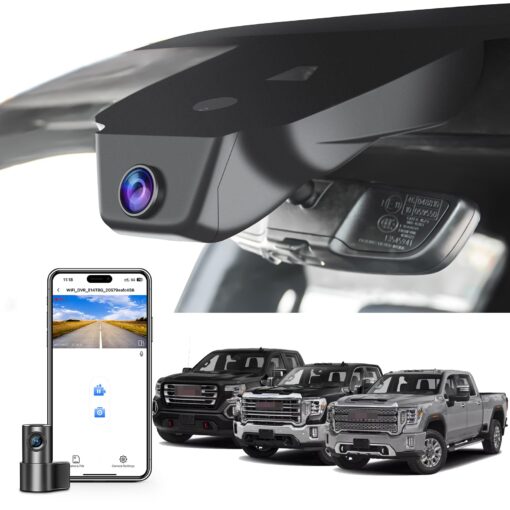 Mangoal Front 4K & Rear 1080P Dash Cam Custom fit for GMC Sierra 1500 2022-2025 HD 2024 2025 Pro SLE Elevation SLT AT4X Denali Ultimate (Model C), Integrated OEM Look, UHD 2160P Video, 128GB Card