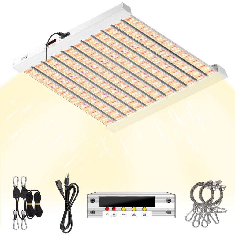 SZHLUX 500W LED Grow Light 4x4/5x5ft with Timer and Temp Control, Full Spectrum Grow Lamp with 1056 Diodes,Indoor Plants for Seedling Veg and Bloom Grow Light - Image 2